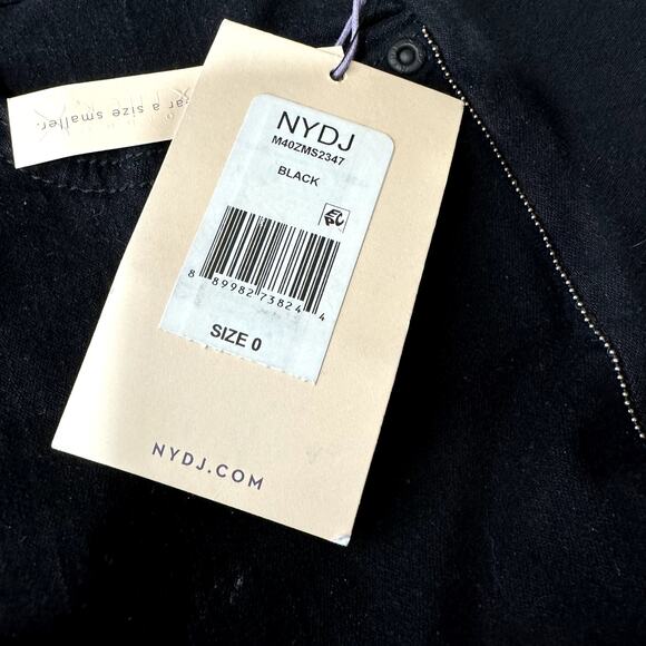 NYDJ Marilyn Tummy-Control Zipper Embellished Straight-Leg Jeans SIze 0 NWT - Picture 15 of 15